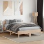 Bed frame with solid pine wood headboard 120x190 cm by , Beds and slatted bases - Ref: Foro24-842774, Price: 105,71 €, Discou...