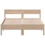 Bed frame with solid pine wood headboard 120x190 cm by , Beds and slatted bases - Ref: Foro24-842774, Price: 105,71 €, Discou...