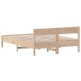 Bed frame with solid pine wood headboard 120x190 cm by , Beds and slatted bases - Ref: Foro24-842774, Price: 105,71 €, Discou...