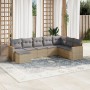 Gartensofa-Set mit beigem Kissenmix, 8-teilig aus PE-Rattan von , Gartensets - Ref: Foro24-3226248, Preis: 520,51 €, Rabatt: %