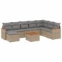 Gartensofa-Set mit beigem Kissenmix, 9-teilig aus PE-Rattan von , Gartensets - Ref: Foro24-3226255, Preis: 576,14 €, Rabatt: %