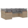 Garden sofa set with beige cushions mix 6 pieces PE rattan by , Garden sets - Ref: Foro24-3226262, Price: 403,29 €, Discount: %