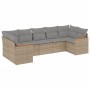 Gartensofa-Set mit beigem Kissenmix, 7-teilig aus PE-Rattan von , Gartensets - Ref: Foro24-3226269, Preis: 502,30 €, Rabatt: %