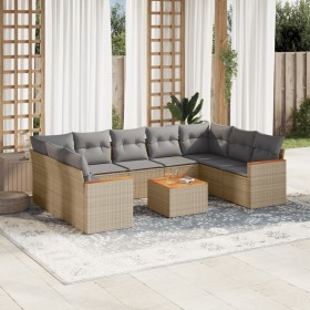 Gartensofa-Set mit beigen Kissen, 10-teilig, synthetisches Rattan von , Gartensets - Ref: Foro24-3226283, Preis: 638,47 €, Ra...