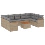 Garden sofa set with beige cushions 10 pieces synthetic rattan by , Garden sets - Ref: Foro24-3226283, Price: 638,47 €, Disco...