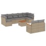 Gartensofa-Set mit beigen Kissen, 10-teilig, synthetisches Rattan von , Gartensets - Ref: Foro24-3226297, Preis: 638,47 €, Ra...