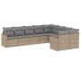 Gartensofa-Set mit beigem Kissenmix, 9-teilig aus PE-Rattan von , Gartensets - Ref: Foro24-3226304, Preis: 584,68 €, Rabatt: %