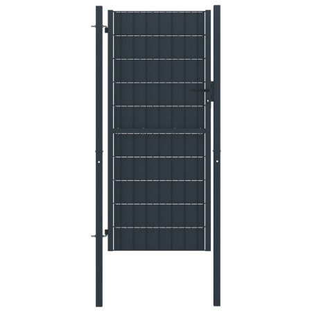 Puerta de valla de PVC y acero gris antracita 100x204 cm de vidaXL, Puertas de jardín - Ref: Foro24-145236, Precio: 234,00 €,...