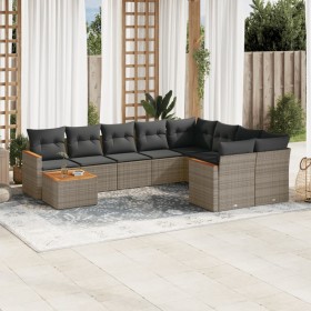 10-piece garden sofa set with gray synthetic rattan cushions by , Garden sets - Ref: Foro24-3226319, Price: 618,99 €, Discoun...