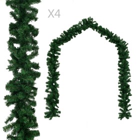 Guirnaldas de Navidad 4 unidades PVC verde 270 cm de vidaXL, Adornos festivos - Ref: Foro24-284308, Precio: 45,99 €, Descuent...