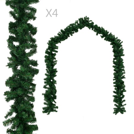 Christmas garlands 4 units green PVC 270 cm by vidaXL, Festive decorations - Ref: Foro24-284308, Price: 45,99 €, Discount: %