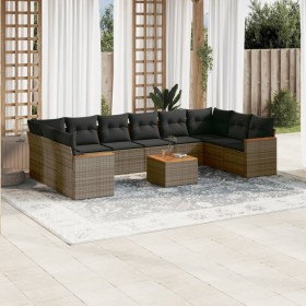 11-piece garden sofa set and gray synthetic rattan cushions by , Garden sets - Ref: Foro24-3226333, Price: 678,99 €, Discount: %