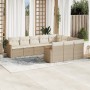 Gartensofa-Set mit beigen Kissen, 10-teilig, synthetisches Rattan von , Gartensets - Ref: Foro24-3226338, Preis: 753,15 €, Ra...