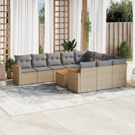 Garden sofa set with beige cushions mix 11 pieces PE rattan by , Garden sets - Ref: Foro24-3226346, Price: 743,80 €, Discount: %