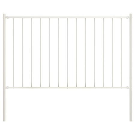 Fence panel and posts white powder coated steel 1.7x1m by vidaXL, fence panels - Ref: Foro24-145216, Price: 61,72 €, Discount: %