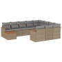 Gartensofa-Set mit beigem Kissenmix, 11-teilig aus PE-Rattan von , Gartensets - Ref: Foro24-3226367, Preis: 743,80 €, Rabatt: %