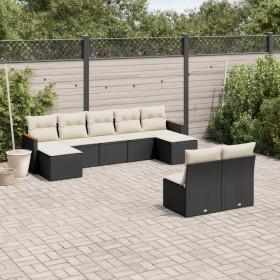 8-teiliges Gartensofa-Set und schwarze synthetische Rattankissen von , Gartensets - Ref: Foro24-3226371, Preis: 486,89 €, Rab...