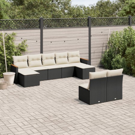 8-teiliges Gartensofa-Set und schwarze synthetische Rattankissen von , Gartensets - Ref: Foro24-3226371, Preis: 494,89 €, Rab...