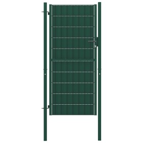 Green PVC and steel fence gate 100x204 cm by vidaXL, garden gates - Ref: Foro24-145231, Price: 234,23 €, Discount: %