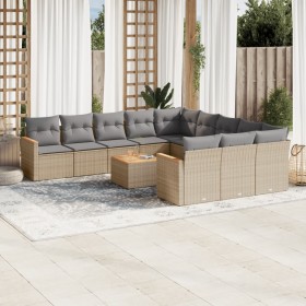 Gartensofa-Set mit beigem Kissenmix, 12 Stück PE-Rattan von , Gartensets - Ref: Foro24-3226437, Preis: 771,99 €, Rabatt: %