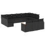 Gartensofa- und Kissenset 13-teilig aus schwarzem synthetischem Rattan von , Gartensets - Ref: Foro24-3226454, Preis: 801,77 ...