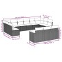 Garden sofa and cushion set 13 pieces black synthetic rattan by , Garden sets - Ref: Foro24-3226454, Price: 794,80 €, Discoun...