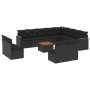 Gartensofa- und Kissenset 13-teilig aus schwarzem synthetischem Rattan von , Gartensets - Ref: Foro24-3226475, Preis: 728,98 ...