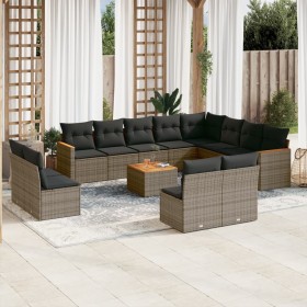 Gartensofa-Set mit Kissen, 13-teilig, graues synthetisches Rattan von , Gartensets - Ref: Foro24-3226480, Preis: 803,84 €, Ra...