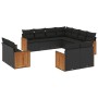 11-teiliges Gartensofa-Set und schwarze synthetische Rattankissen von , Gartensets - Ref: Foro24-3226496, Preis: 728,54 €, Ra...