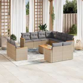 Gartensofa-Set mit beigem Kissenmix, 12 Stück PE-Rattan von , Gartensets - Ref: Foro24-3226507, Preis: 832,17 €, Rabatt: %