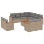 Gartensofa-Set mit beigem Kissenmix, 12 Stück PE-Rattan von , Gartensets - Ref: Foro24-3226507, Preis: 831,26 €, Rabatt: %