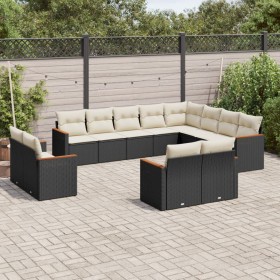 Gartensofa-Set 12-teilig mit schwarzen synthetischen Rattankissen von , Gartensets - Ref: Foro24-3226511, Preis: 755,08 €, Ra...