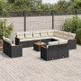 Garden sofa and cushion set 13 pieces black synthetic rattan by , Garden sets - Ref: Foro24-3226518, Price: 876,04 €, Discoun...