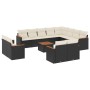 Gartensofa- und Kissenset 13-teilig aus schwarzem synthetischem Rattan von , Gartensets - Ref: Foro24-3226518, Preis: 876,04 ...