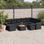 Gartensofa-Set 10-teilig mit schwarzen synthetischen Rattankissen von , Gartensets - Ref: Foro24-3226545, Preis: 567,32 €, Ra...