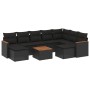 Set de sofás de jardín 10 pzas cojines ratán sintético negro de , Conjuntos de jardín - Ref: Foro24-3226545, Precio: 563,52 €...