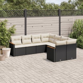 8-teiliges Gartensofa-Set und schwarze synthetische Rattankissen von , Gartensets - Ref: Foro24-3226553, Preis: 514,99 €, Rab...