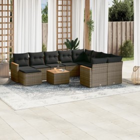 11-teiliges Gartensofa-Set und graue synthetische Rattankissen von , Gartensets - Ref: Foro24-3226564, Preis: 664,19 €, Rabat...