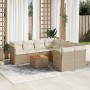 9-teiliges Gartensofa-Set mit beigen synthetischen Rattankissen von , Gartensets - Ref: Foro24-3255862, Preis: 717,37 €, Raba...