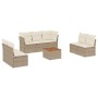 Gartensofa-Set mit beigen Kissen 8 Stück PE-Rattan von , Gartensets - Ref: Foro24-3255897, Preis: 634,77 €, Rabatt: %