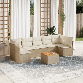 Gartensofa-Set mit beigen Kissen 8 Stück PE-Rattan von , Gartensets - Ref: Foro24-3255904, Preis: 650,99 €, Rabatt: %