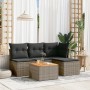 Gartensofa-Set mit Kissen, 5-teilig, graues synthetisches Rattan von , Gartensets - Ref: Foro24-3255927, Preis: 276,52 €, Rab...