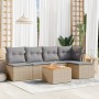 Gartensofa-Set mit beigem Kissenmix, 6-teilig, PE-Rattan von , Gartensets - Ref: Foro24-3255933, Preis: 356,31 €, Rabatt: %