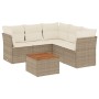 Gartensofa-Set mit Kissen, 6-teilig, beiges synthetisches Rattan von , Gartensets - Ref: Foro24-3255967, Preis: 460,37 €, Rab...