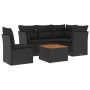 6-teiliges Gartensofa-Set und schwarze synthetische Rattankissen von , Gartensets - Ref: Foro24-3255971, Preis: 388,49 €, Rab...