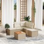 Garden sofa set with cushions 6 pieces beige synthetic rattan by , Garden sets - Ref: Foro24-3256002, Price: 453,63 €, Discou...