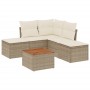 Garden sofa set with cushions 6 pieces beige synthetic rattan by , Garden sets - Ref: Foro24-3256002, Price: 453,63 €, Discou...