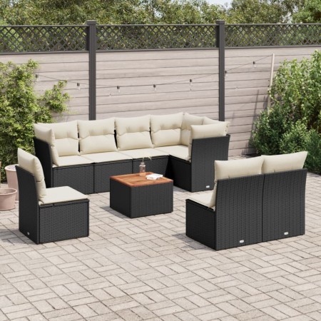 8-teiliges Gartensofa-Set und schwarze synthetische Rattankissen von , Gartensets - Ref: Foro24-3256014, Preis: 497,99 €, Rab...