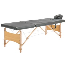 4-Zonen Massageliege anthrazit Holzgestell 186x68 cm von vidaXL, Massageliegen - Ref: Foro24-110173, Preis: 161,64 €, Rabatt: %