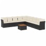 Set de sofás de jardín 10 pzas cojines ratán sintético negro de , Conjuntos de jardín - Ref: Foro24-3256021, Precio: 591,81 €...